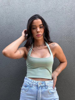 Cropped Alça Pescoço