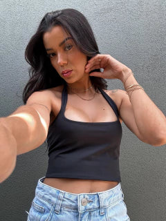 Cropped Alça Pescoço