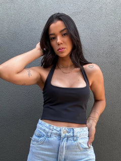 Cropped Alça Pescoço