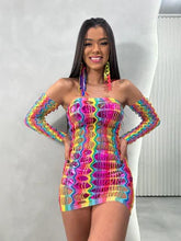 Vestido Arrastão Colorido