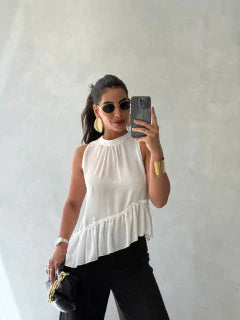 Blusa Chifon Babado