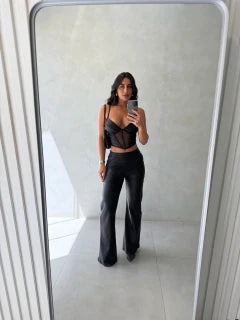 Conjunto acetinado pedraria