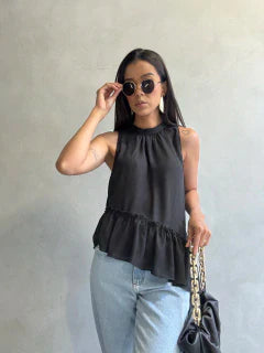 Blusa Chifon Babado