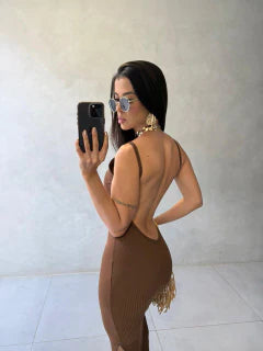 Vestido Costas Nua Longo