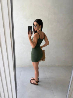 Vestido Curto Canelado