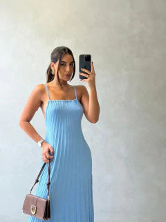 Vestido Longo Plissado