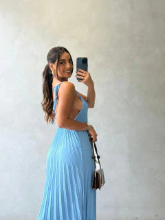 Vestido Longo Plissado