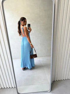 Vestido Longo Plissado