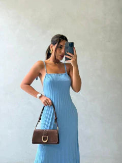 Vestido Longo Plissado