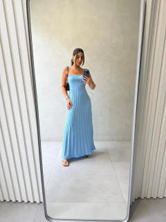 Vestido Longo Plissado