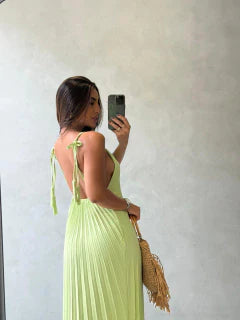 Vestido Longo Plissado