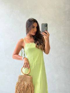 Vestido Longo Plissado