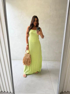 Vestido Longo Plissado