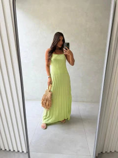 Vestido Longo Plissado