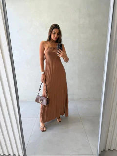 Vestido Longo Plissado