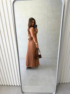 Vestido Longo Plissado
